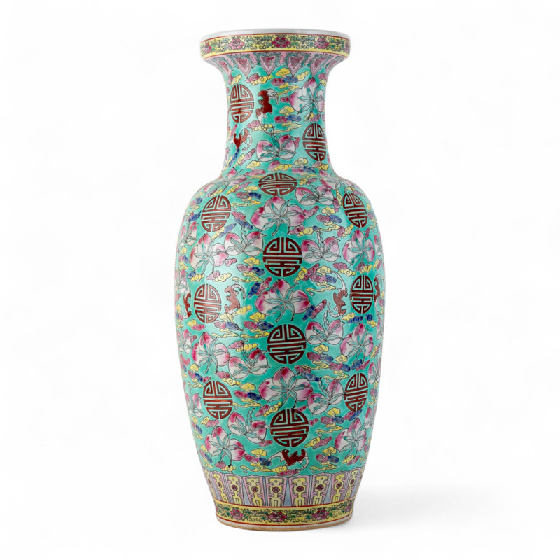 Turquoise Longevity Medallion Vase