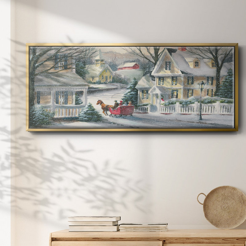 Village Traîneau à traîneau - Toile encadrée, H 24 po x l 60 po