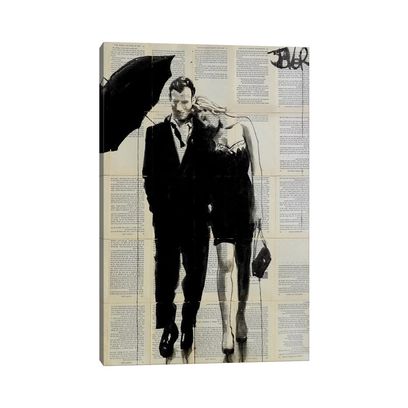 Impression d’art graphique, "each other" par Loui, Pas de tapis, H 40 po x l 26 po x P 1,5 po, Toile tendue
