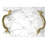 Mamba White Marble Decorative Serving Tray With Brass Snake Handles