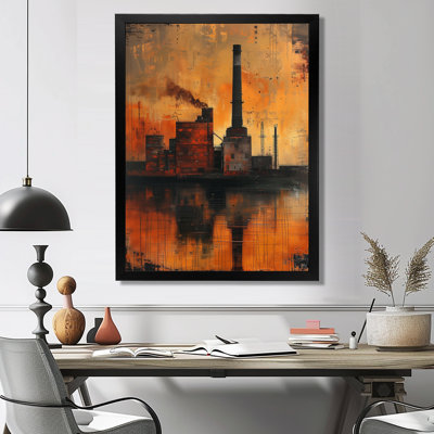  «Vintage Industrial Factory Polution II - Factories, art mural