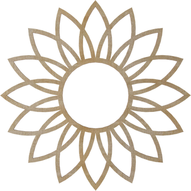 Médaillon de plafond 16 "x 16" x P 5 5/8 "x T 1/4" Daisy, H 16 po x l 16 po x P 0,25 po, Bouleau