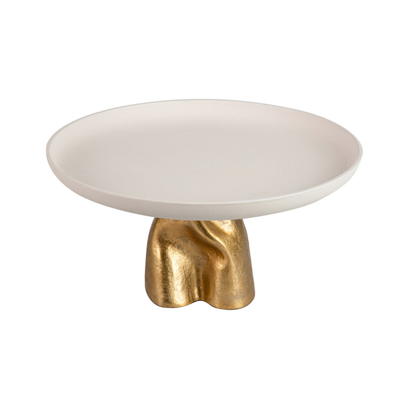 Aluminum Tray, White/Gold