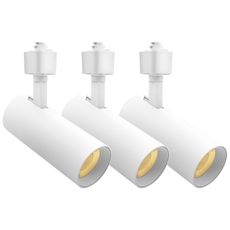 Rail d'éclairage à DEL 2,5 pouces Luxrite, 5CCT, CRI90, 20W, 1500LM, inclinaison réglable de 358 ° + 90 °, éclairage sur rail de type H, à intensité variable, ETL, paquet de 3 rond blanc