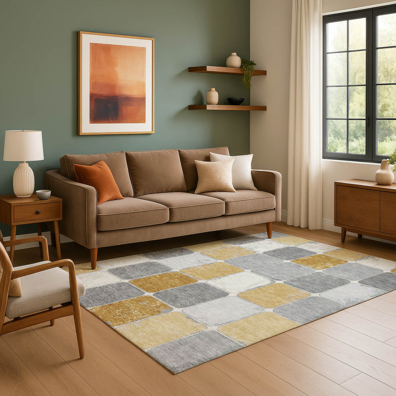 Premium Machine Washable Tiana Geometric Rug, Rectangle 5' x 7'6"