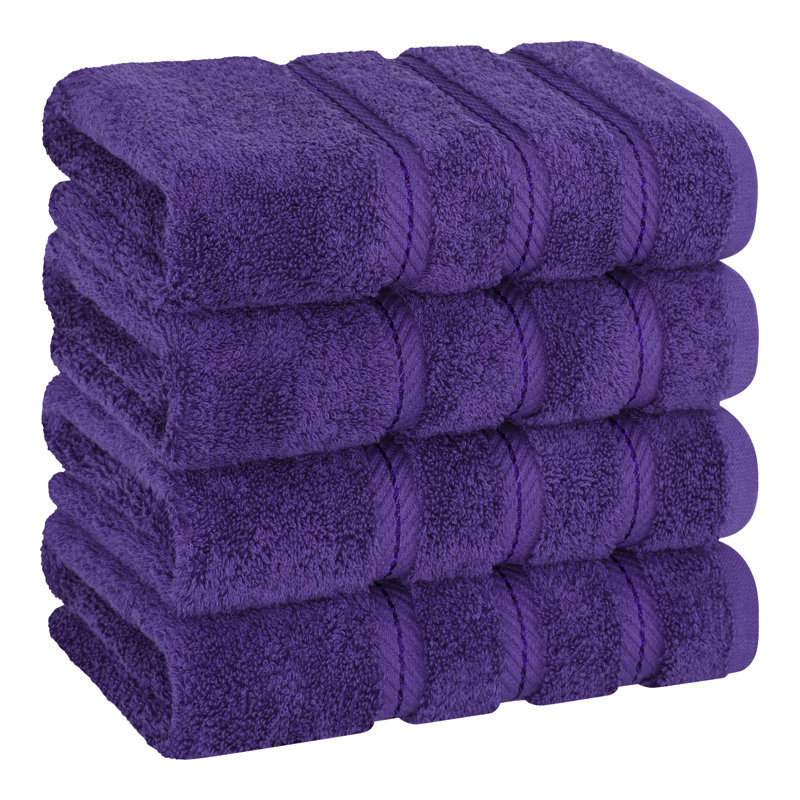 Ensemble de 4 serviettes en coton Edison, Mauve