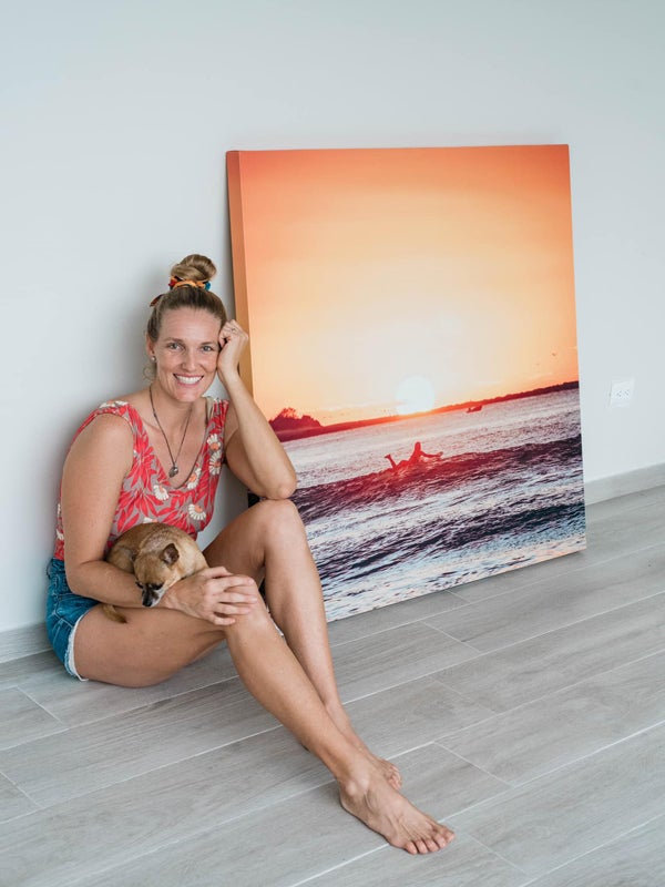 The Girl and the Water Framed Photographic Print Canvas, 24" H x 18" W x 1.25" D, Wrapped Canvas