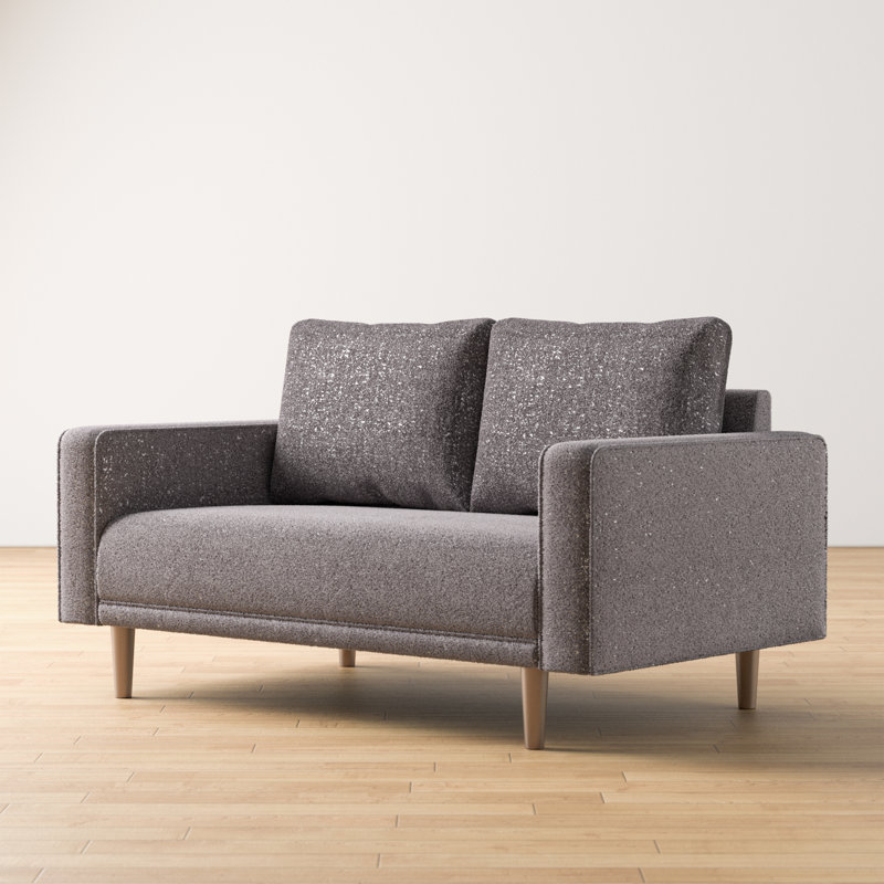 Celal Upholstered Loveseat, Gray, 35"H x 63.5"W x 34.5"D