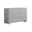 Commode 6 tiroirs avec miroir et base en métal gris