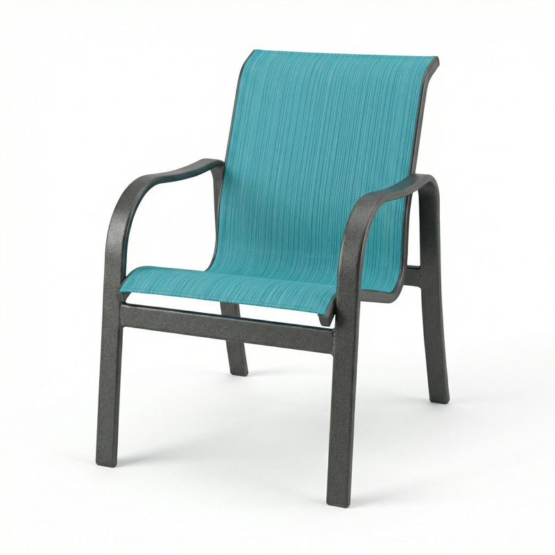 Windward Outdoor Sonata Arm Chair, Dupioni Lagoon Sling/Anthracite