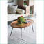 Table basse transitionnelle en aluminium d'inspiration naturelle pour le salon, finition antique argentée, poids léger
