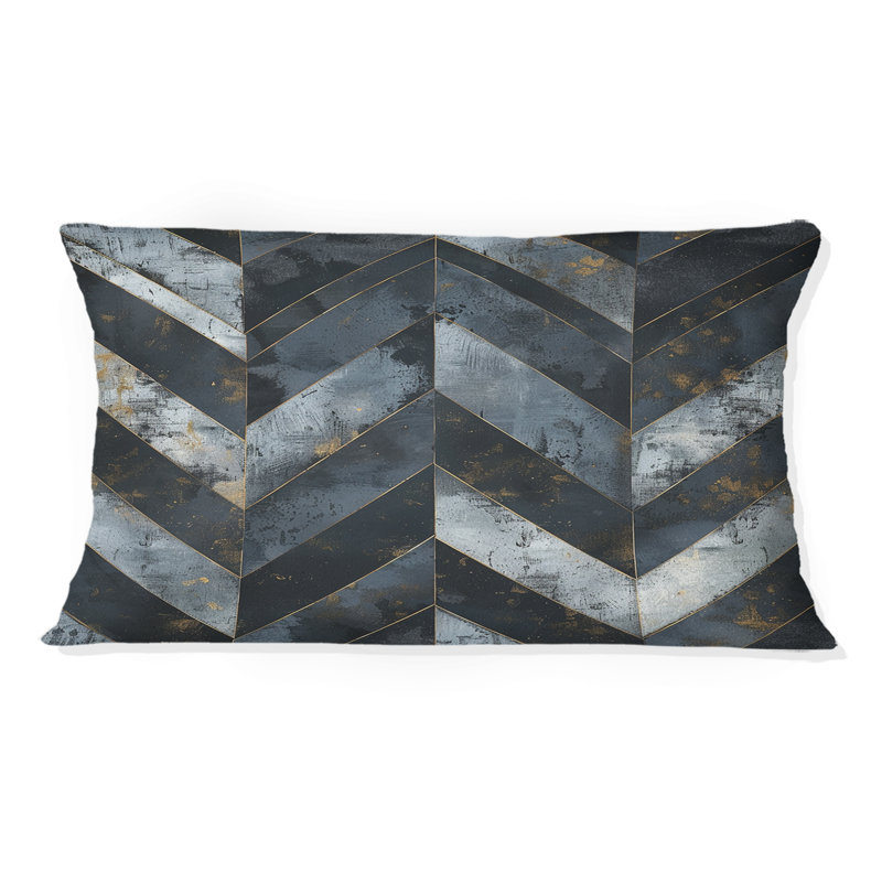 Coussin lombaire gris à chevrons magiques III - transitionnel