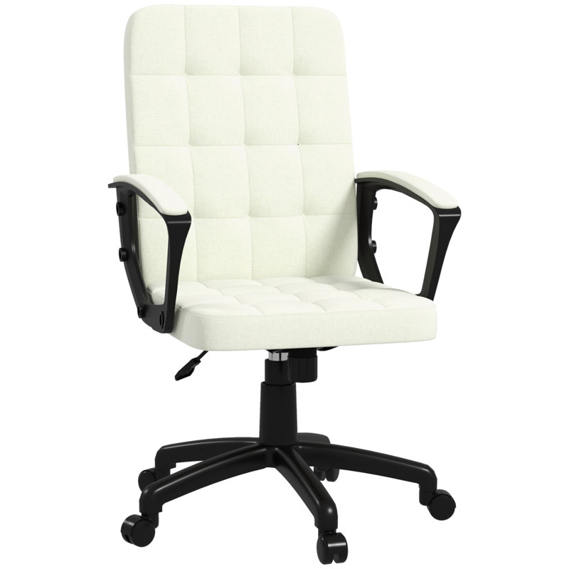 Chaise de bureau en lin Majeris, Beige