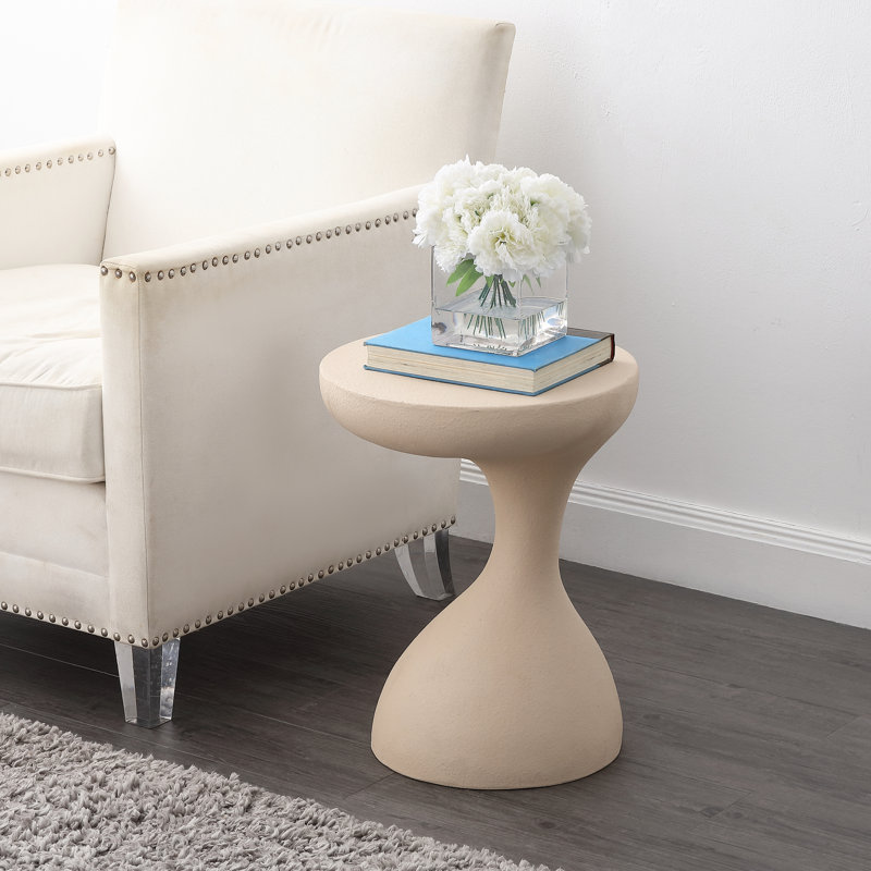 Boracay 19.75" Modern Minimalist Indoor/Outdoor Resin Drink Table, Mocha