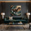«Dinosaur Deinonychus», art mural sur toile noire-65537476