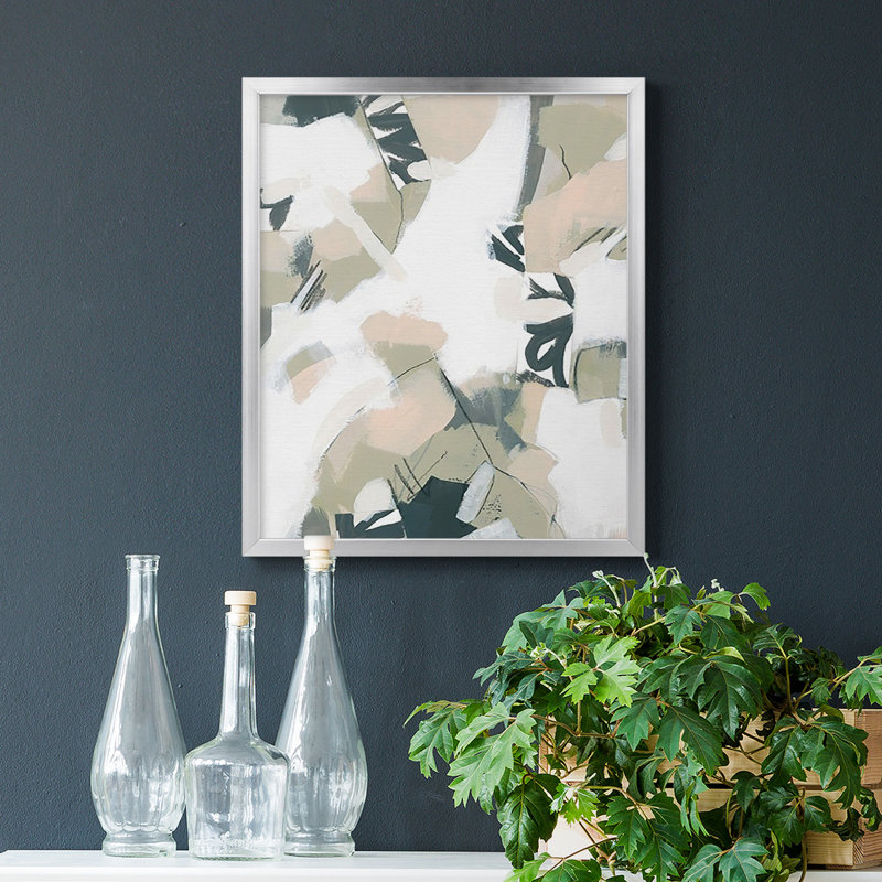 Toile encadrée de qualité supérieure Sumi Storm II - prête à être accrochée, Argent, H 24 po x l 20 po