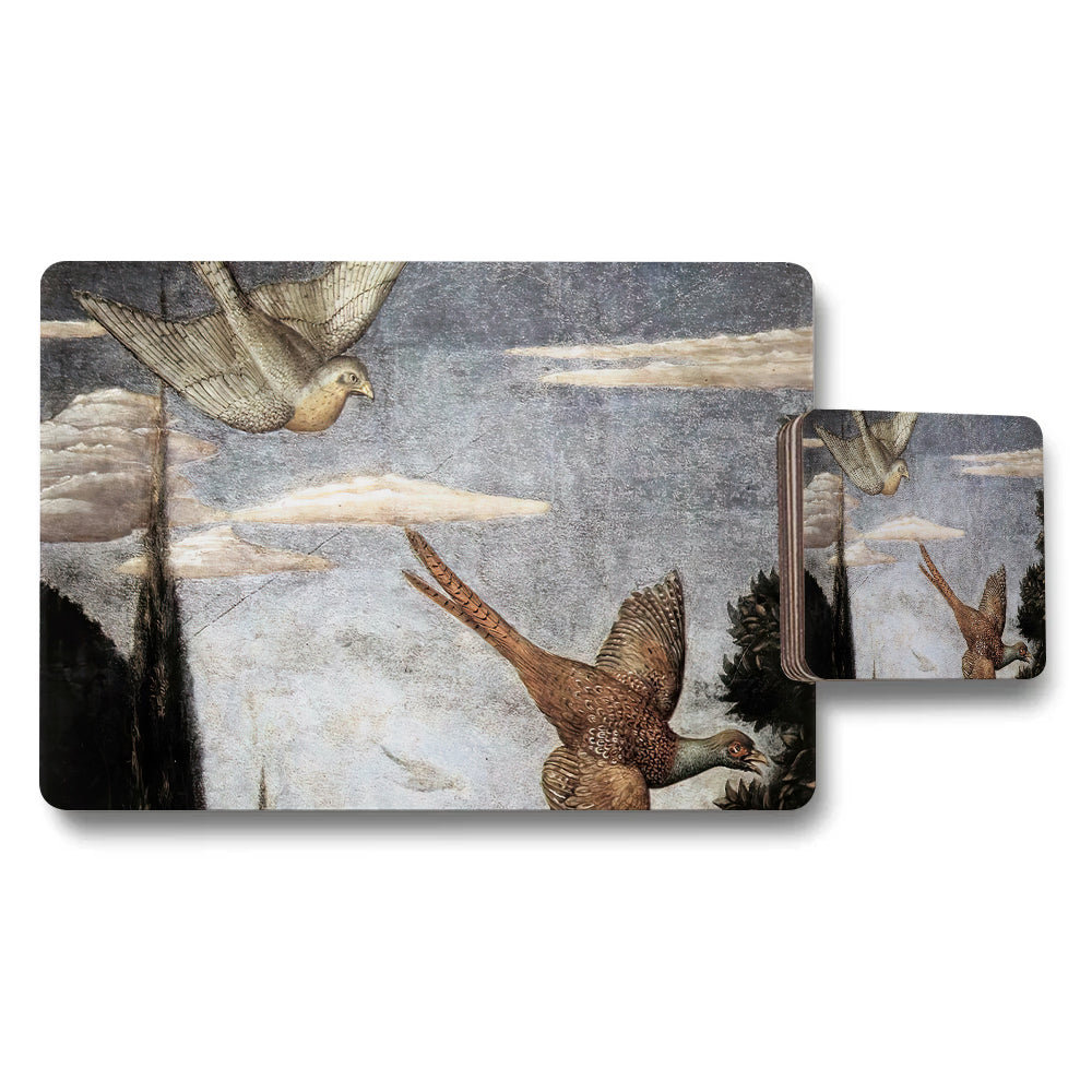 Vintage Birds in Flight Placemats and Coasters Set