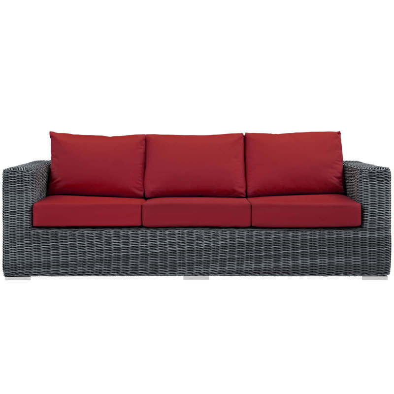 Canapé d'extérieur Sunbrella Modway Summon, Gris et rouge