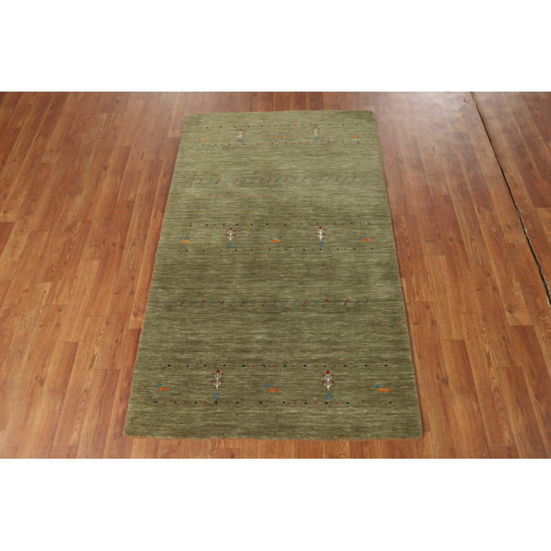 Green Tribal Gabbeh Oriental Rug 3x5