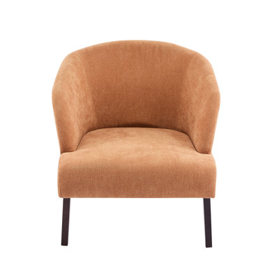 Modern Orange Accent Chair With Round Back, Soft Seating, And All - Day Comfort Ideal For Office Lounging Reading Suitable
