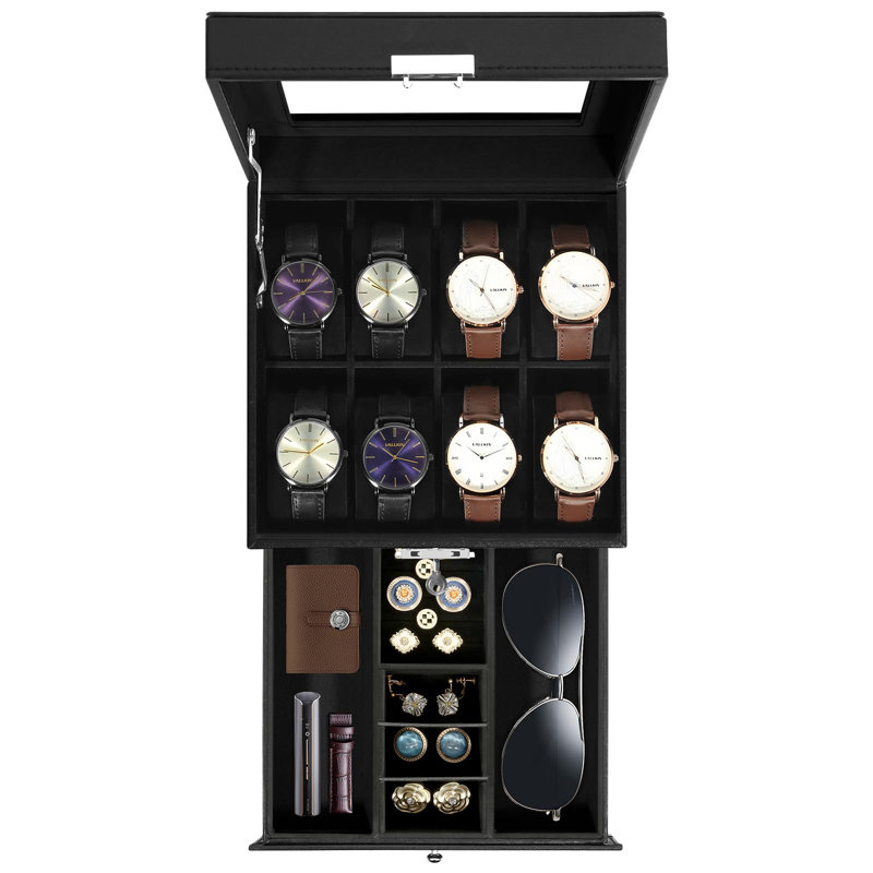 Leather Watch Box +, Black