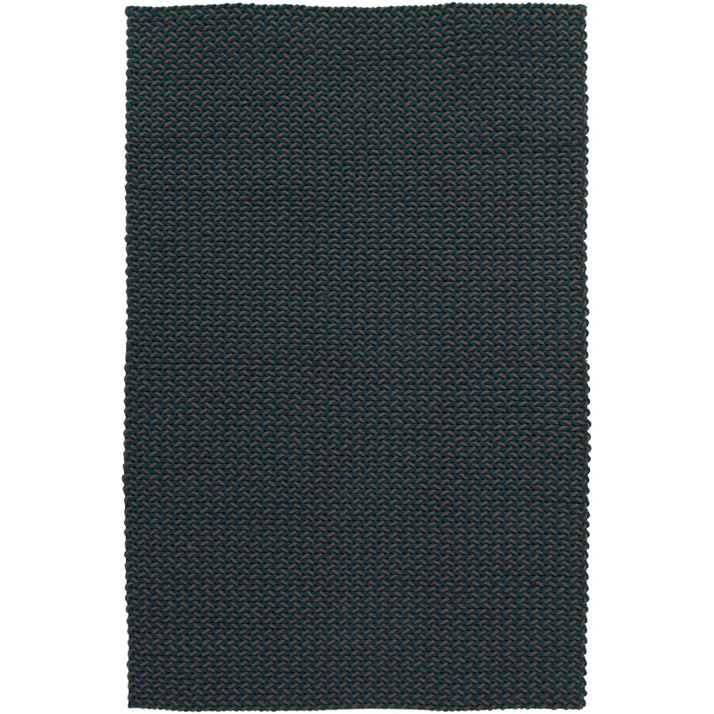 Tapis bleu sarcelle en laine Joyce, Rectangle 5 pi x 8 pi