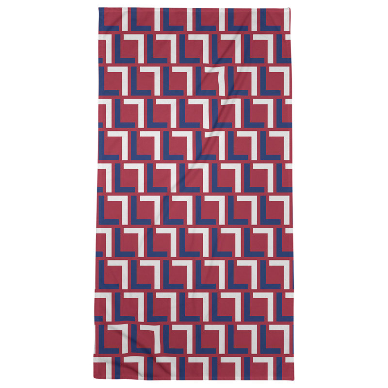Beach Towel, Red/Dark Blue/White