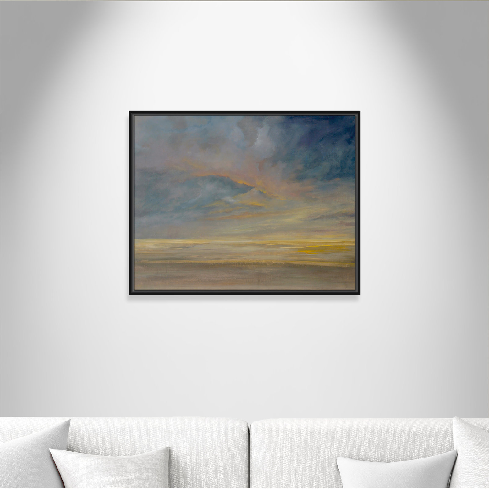 Saffi "Dawning Unrest" Painting, 23.5" H x 29.5" W, Espresso