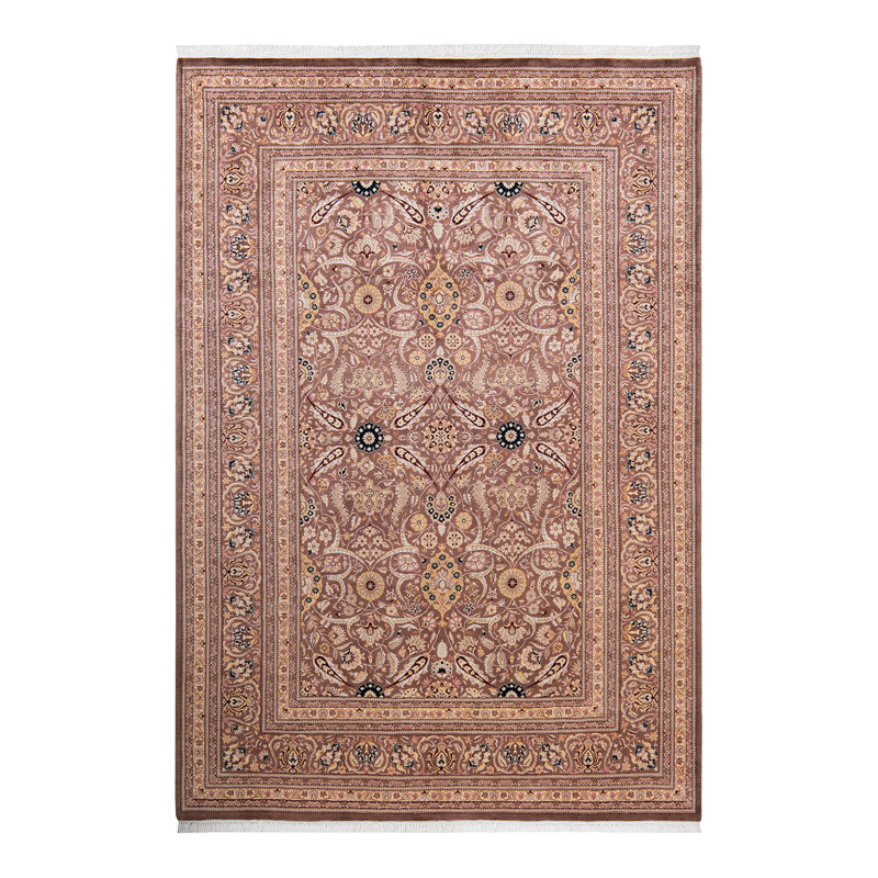 Tapis unique brun / rouge noué à la main Trishul Mogul 6 pi 3 po x 9 pi 2 po