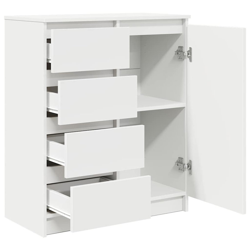 Sideboard With Drawers 71X35x84 Cm Engineered Wood, White