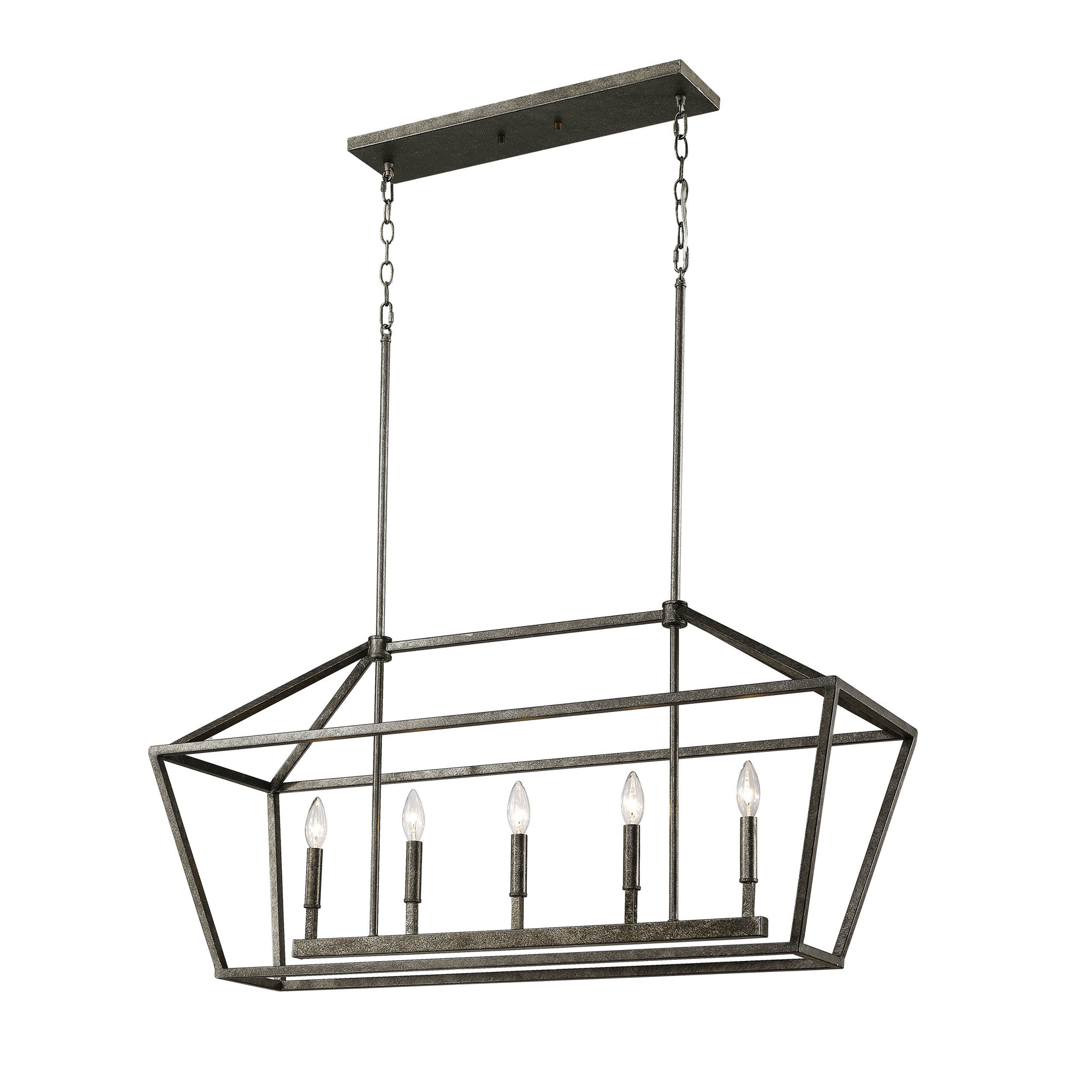 Glenhaven 5 Light Dimmable Pendant, Antique Silver