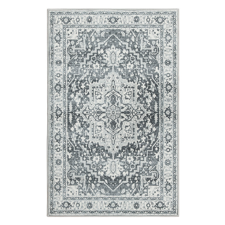 Purrier Chenille Mashine Washable Vintage Indoor Arae Rug with Non-Slip Backing for Bedroom Living Room Kitchen Entryway