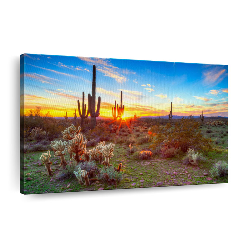 " Sonoran Desert Sunset Landscape Canvas Print ", 16" H x 24" W x 1.25" D