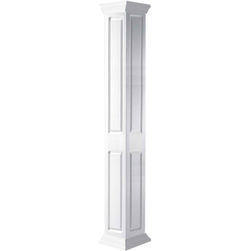 Ensemble de colonnes à double panneau surélevé en PVC Craftsman Classic Square, H 144 po x l 5,63 po