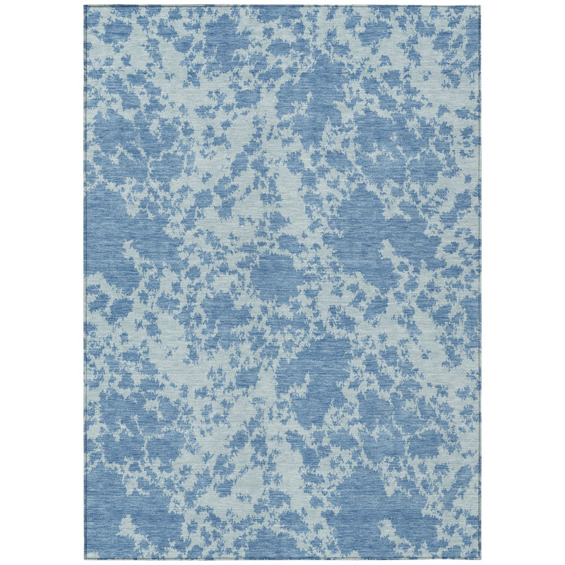 Machine Washable Indoor/Outdoor Chantille ACN2919 Abstract Rug, Sky, 8' x 10'