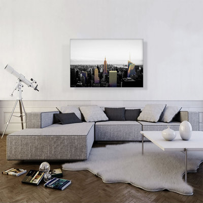 «New York City NYC Landscape Skyscrapers», reproduction de photo sur toile tendue