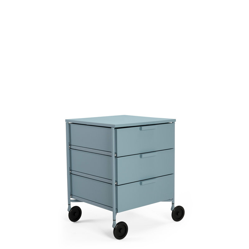 Citterio & Low Pale Blue 3-Drawer Mobil Storage Unit on Wheels
