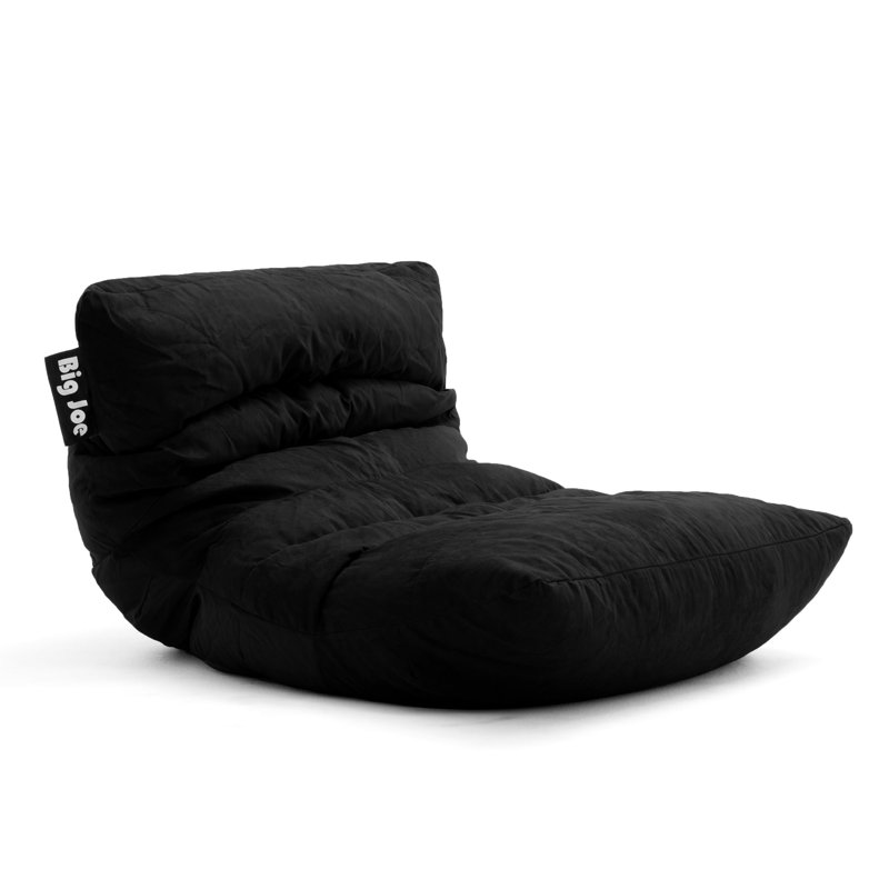 Big Joe Roma Bean Bag Lounger, Black Plush