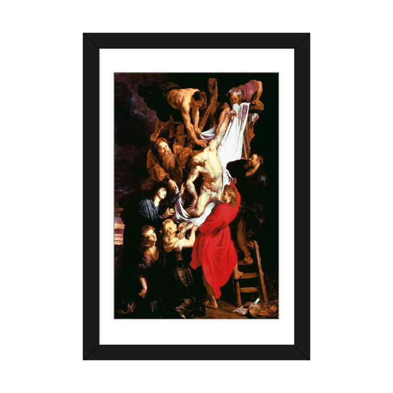 La descente de la croix, panneau central du triptyque par Peter Paul Rubens - estampe numérique sur toile tendue avec châssis