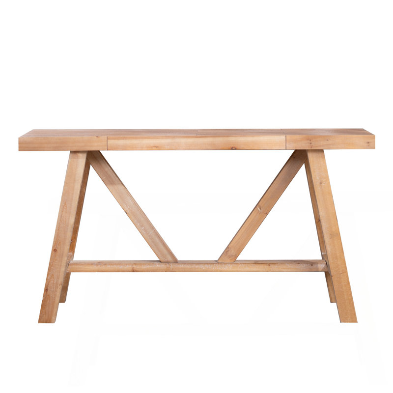 Farmhouse A- Frame Wood Console Table, 58.5"