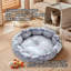 Lit pour chien et chat pour l'intérieur avec empreintes de pattes brunes XL-1601589942