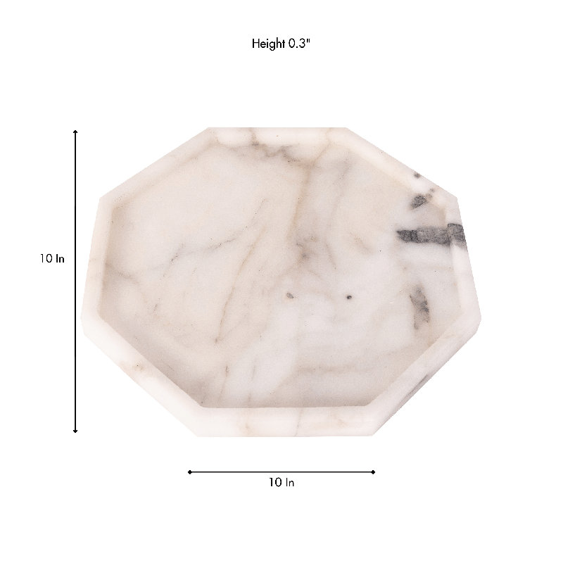 Plateau octogonal Artifacts Marble ™, Blanc