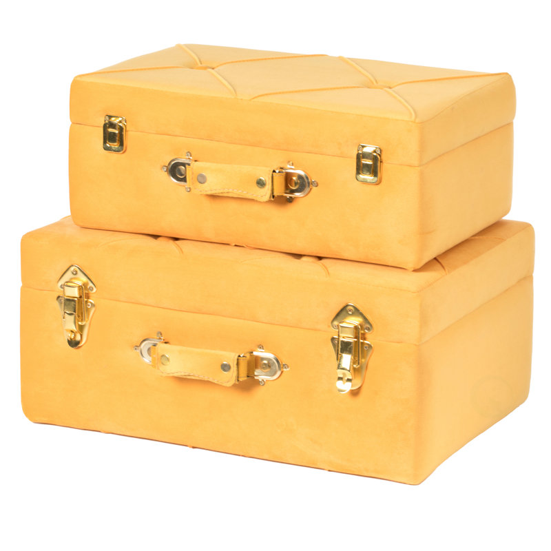 Ensemble de coffre d'appoint 2 pièces Hillwood, Jaune