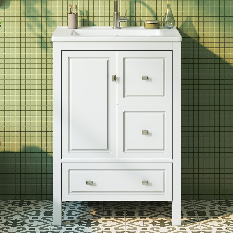 62 mm Freestanding Bathroom Vanity, White