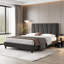 Cadre de lit avec tête de lit réglable, lit plateforme tapissier en velours avec tête de lit-69216020-85689754