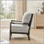 Fauteuil d'appoint rembourré avec structure en bois tourné Belvoir, gris-129230167-129230170-129230462