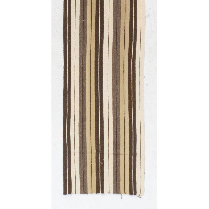 Tapis de couloir étroit avec rayures 2 x 26,3 pi 100% laine naturelle