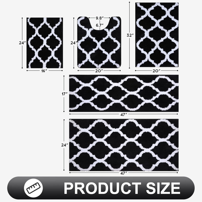 Jonson Microfiber Bath Mat, Black