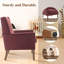 Solid Wood Upholstered Arm Accent Chair,Breathable Fabric Wingback Chair, Suitable for Living Room, Bedroom-1474203355