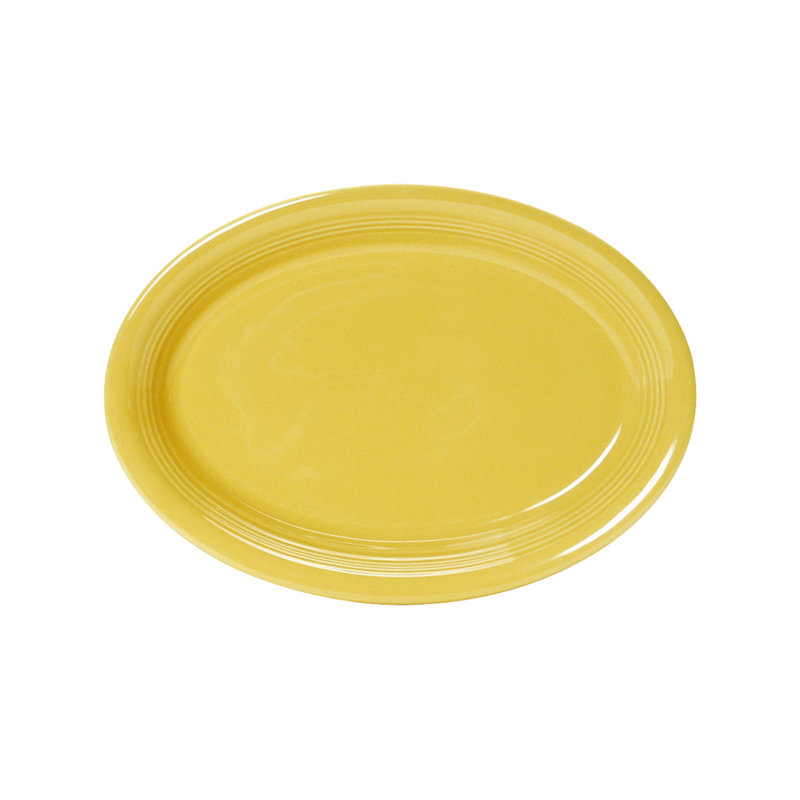 Tuxton Concentrix Ceramic Platter, Saffron Yellow, 0.75" H x 11.5" W x 8.75" D